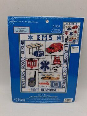 Candamar Designs Counted Cross Stitch Kit  E M S Picture First Response  51450